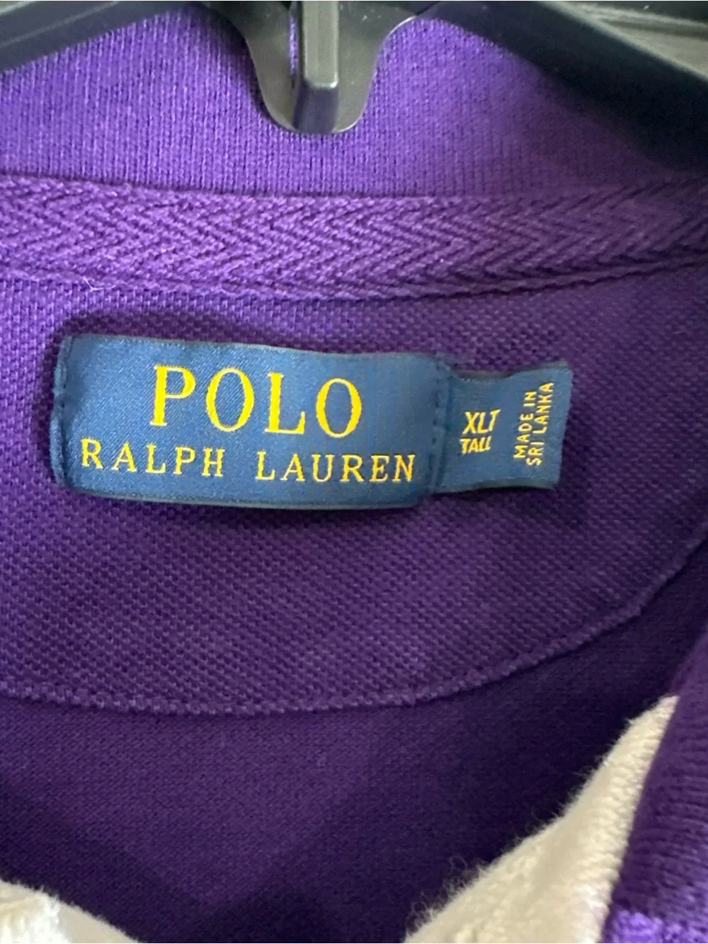 Ralph Lauren Purple Polo with White Diagonal Sash